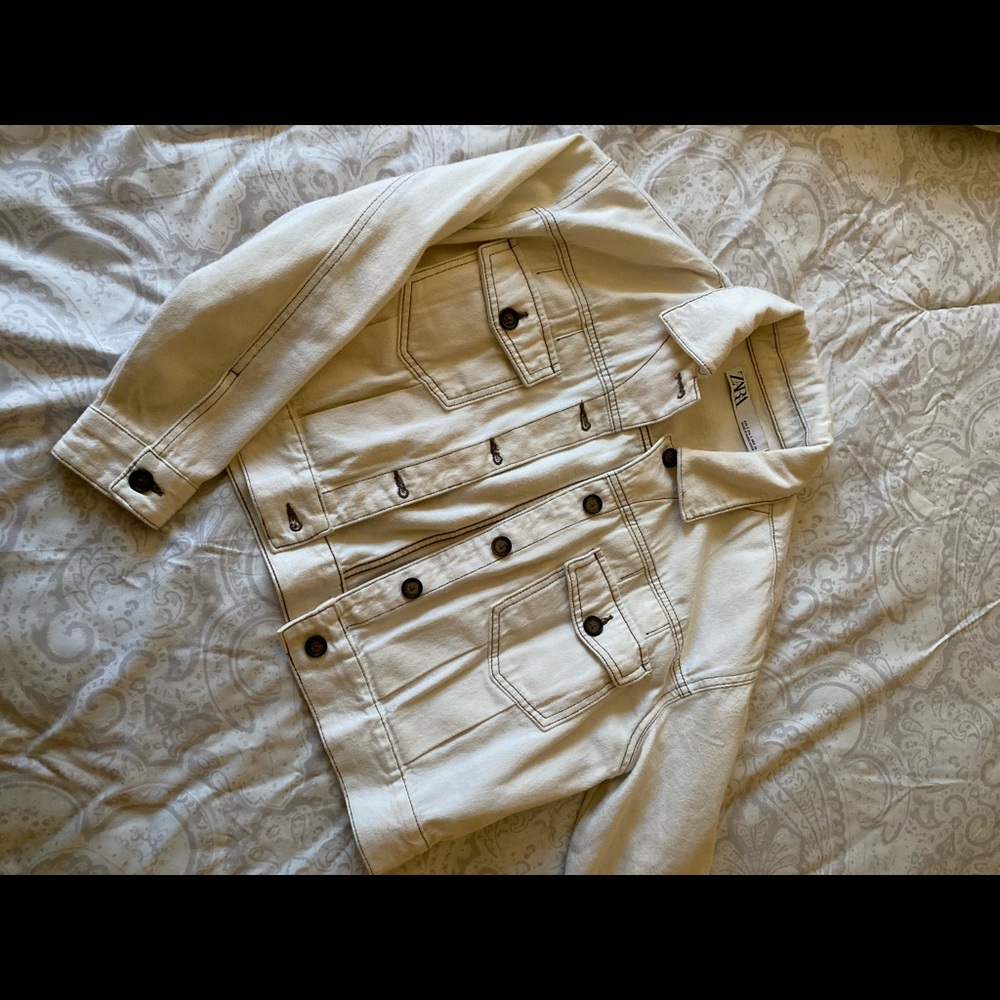 Zara cream jean jacket